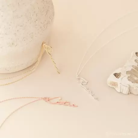 Minimalist Name Necklace in Sterling Silver | Gümüş Kaplama | Özel Tasarım | Kutulu