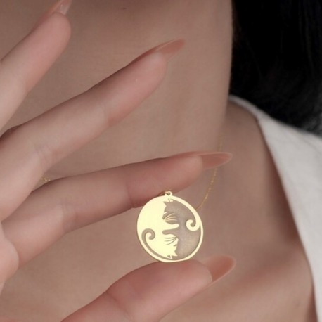 Navan 925 Ayar Gümüş Yin Yang Kedi Kolye (Gold, Silver ve Rose)
