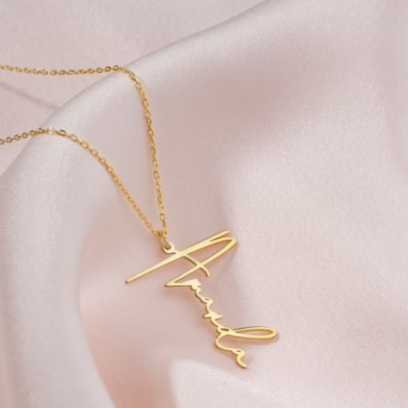 Navan 925 Ayar Gümüş Dikey İsim Kolyesi (Gold, Silver ve Rose)