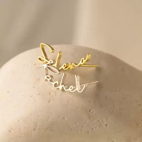 Personalized Name Earrings | Altın Gümüş Rose Kaplama | Özel Tasarım | Kutulu Hediye