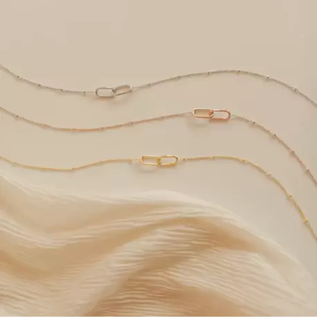 Linked Pendant Necklace | Altın, Gümüş Kaplama | Özel Tasarım | Kutulu 