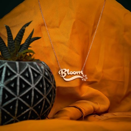 Navan 925 Ayar Gümüş Bloom Çiçek Açan Tasarım Kolye (Gold, Silver ve Rose) 