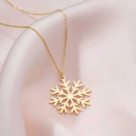 Navan 925 Ayar Gümüş Kar Tanesi Kolyesi (Gold, Silver ve Rose)