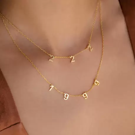 Number Necklace | Altın Gümüş Rose Kaplama | Özel Tasarım | Kutulu Hediye
