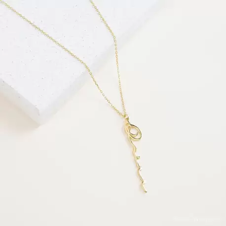 Navan 925 Ayar Gümüş İsimli Dikey Kolye (Gold, Silver ve Rose)