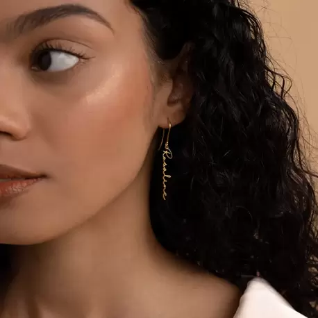 Dangling Name Earrings | Altın Gümüş Rose Kaplama | Özel Tasarım | Kutulu Hediye