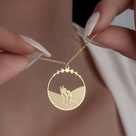 Navan 925 Ayar Gümüş Özgürlük Eller Kolyesi (Gold, Silver ve Rose)
