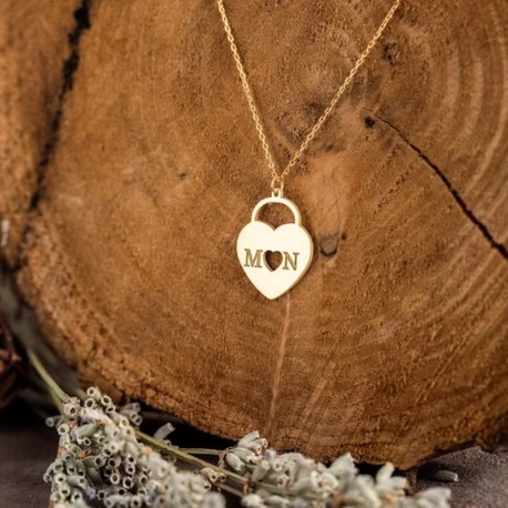 Navan 925 Ayar Gümüş Kilit Kalp Kolye (Gold, Silver ve Rose) 