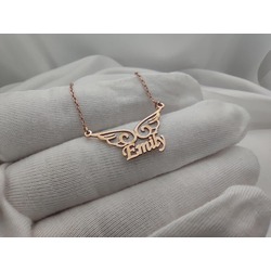 Navan 925 Ayar Gümüş Melek İsimli Kolye (Gold, Silver ve Rose)