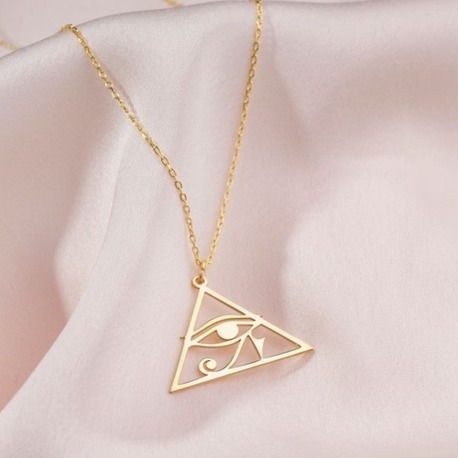 Navan 925 Ayar Gümüş Mısır'ın Gözü Sembolü Kolye (Gold, Silver ve Rose)
