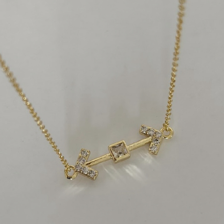 14K Altın İşçiliği Taşlı Anahtar Kolye | Zirkon Taşlı Minimal Gold Kolye