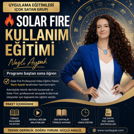 Solar Fire Programı  (Video Eğitim Seti + Türkçe Kullanım Kılavuzu)