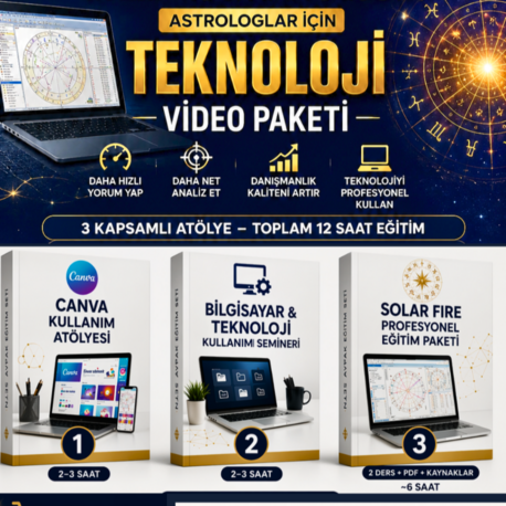 ASTROLOGLAR İÇİN TEKNOLOJİ VİDEO PAKETİ 12 saat