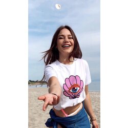İstiridye Göz Detaylı Tshirt