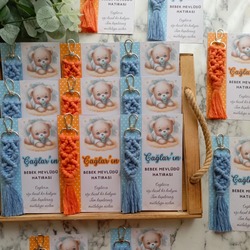 YENİDOĞAN-BABY SHOWER-DOĞUM GÜNÜ HEDİYELİK MAKROME ANAHTARLIK