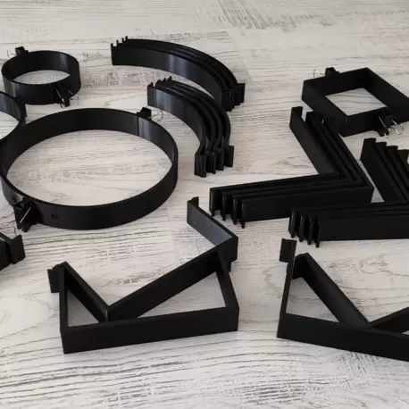 Modüler Alçı Rölyef & Karo Döküm Çemberi (36 Parça Set)