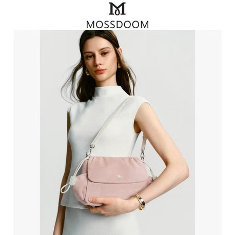 mossdoom solva bag soft pink aesthetic zarif omuz çantası modeli