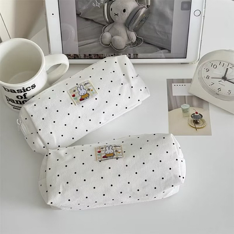 miffy polka dot aesthetic pencil case sevimli tavşan kalemlik modeli