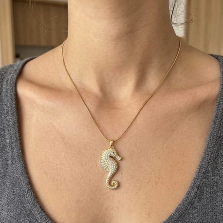 Seahorse Kolye | Gold