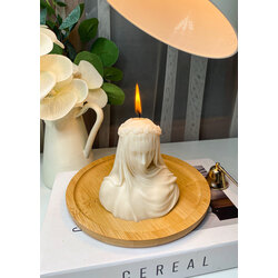 Dekoratif duvaklı kadın soya wax mum 