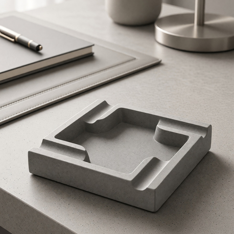 Modern - Minimalist Kül Tablası - İkili Set - Gri