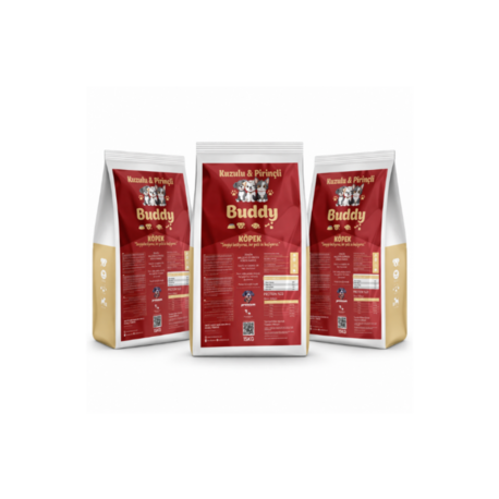 3lü Buddy Premium Kuzu Etli Büyük Irk Köpek Maması 3x15KG
