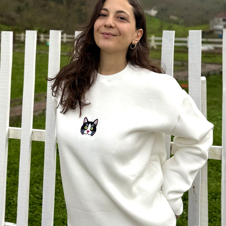Boncuk | Ekru Oversize Sweatshirt