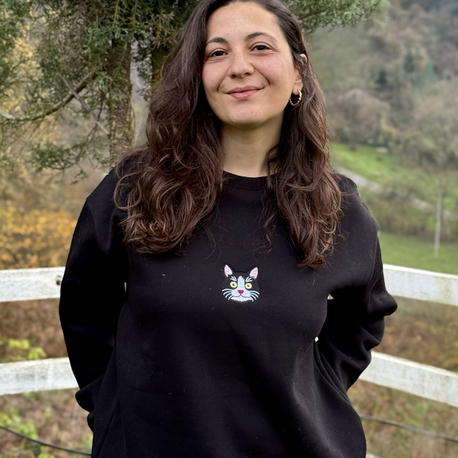 Boncuk | Siyah Oversize Sweatshirt