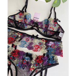 Spring Jartiyerli Bra Set//Black 