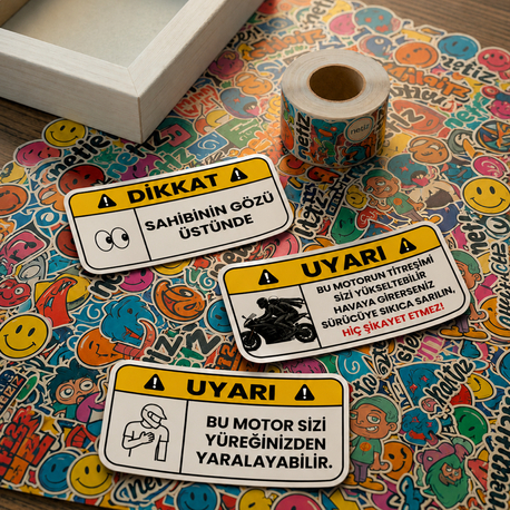 Araba Uyarı Sticker Seti - 3lü Özel Tasarım Sticker >Araba Sticker |Yeni Nesil Aksesuarlar