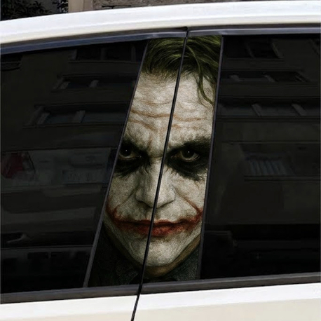 JOKER Temalı Her Araca Uyumlu Kapı Direği Sticker - 2 Adet - UV Baskı Suya Dayanıklı Folyo