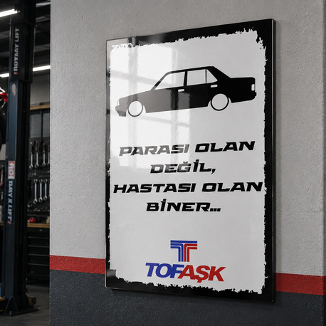 Premium UV Baskı Tofaş Posteri | Araba Temalı Duvar Posteri