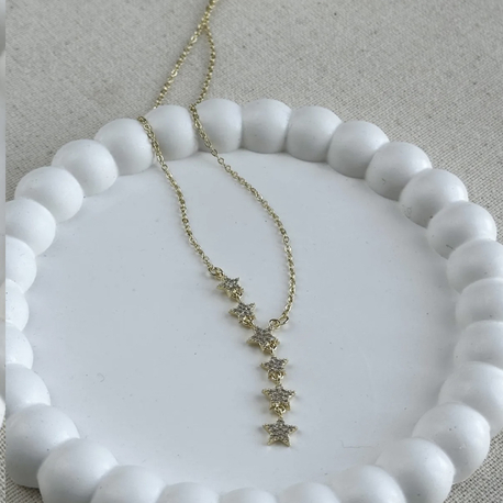Kayan yıldızlar gold kolye
