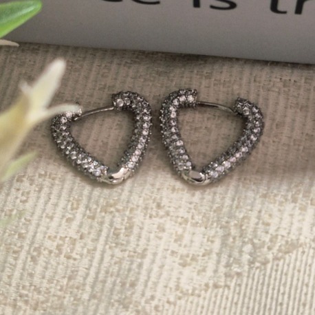 Özel Seri Kalp Küpe Silver / VKP3275