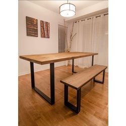 150x80 Doğal Ahşap Masa ve 150x30 Bank