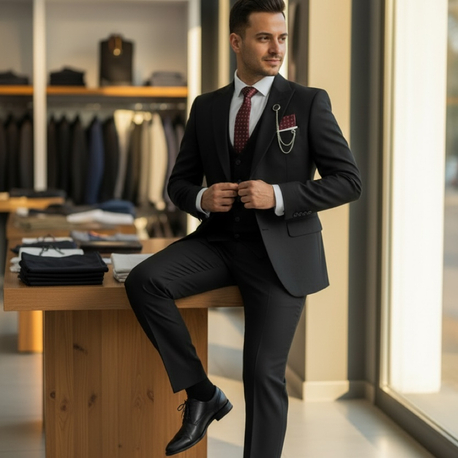 Siyah Slimfit Takım Elbise
