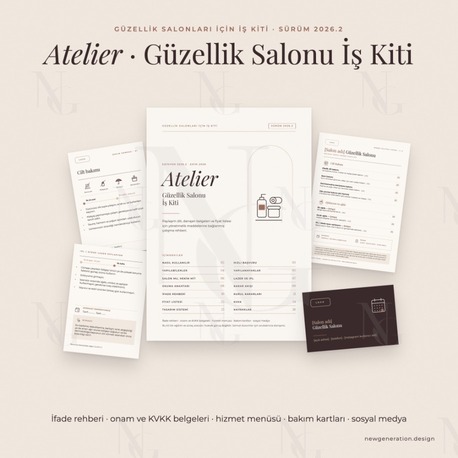 Atelier Salon İş Kiti — Güzellik Salonları İçin İfade Rehberi, Belgeler ve Tasarımlar