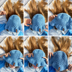 New in Town | Blue Daisy Crochet Hat | Handmade Hat