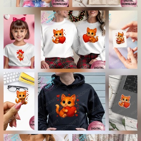 Sevimli Kedi Mimu - Valentine Day 80 PNG