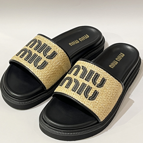 MIU MIU Women’s Woven Slides