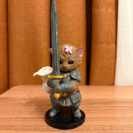 Şövalye Kedi Figürü | El Boyaması 3D Baskı