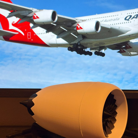 Jet Motoru Masaüstü Dekor | Standlı 3D Baskı Model