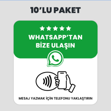 10 Adet WhatsApp İletişim NFC Kart Paketi
