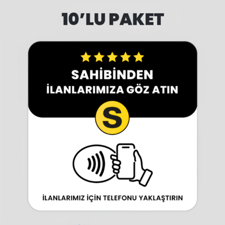 10 Adet Sahibinden NFC Kart Paketi (Siyah)