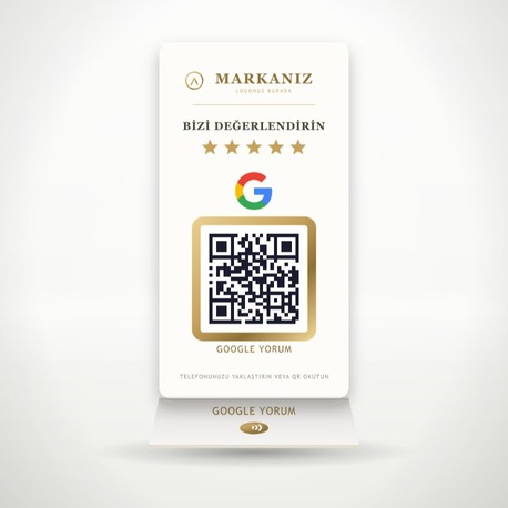 Dijital Pleksi Stand — 1 QR + 1 NFC