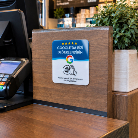 NFC Google Yorum Kartı | Premium 3mm Pleksi | 10 Adet