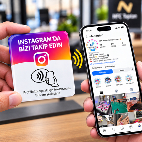 PVC -  NFC TOPTAN INSTAGRAM TAKİP KARTI 30’LU