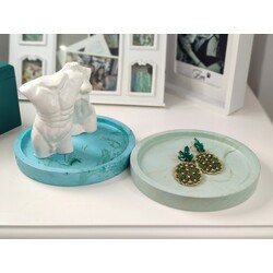Mavi Marble Desen Oval Organizer 