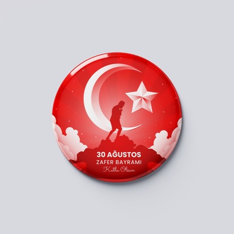 30 AĞUSTOS TEMALI ROZET BUTON MAGNET 5 ADET