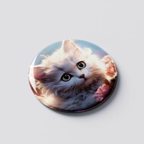 KEDİ TEMALI ROZET BUTON MAGNET 5 ADET